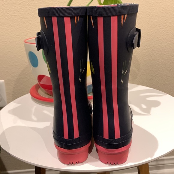 Joules Navy Blue Vegetable Rain Welly Boots US 5 - Picture 4 of 6